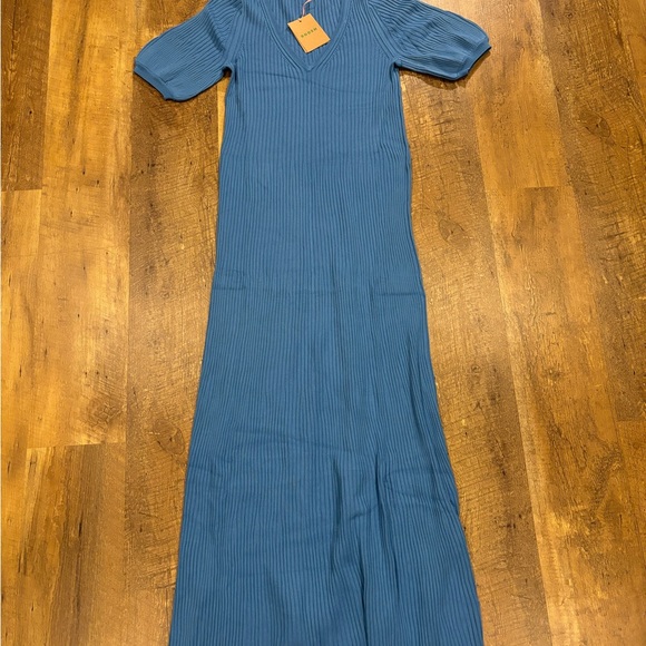 Boden Angled Empire Knitted Dress Porcelain Blue $160.00 NEW - Picture 2 of 10